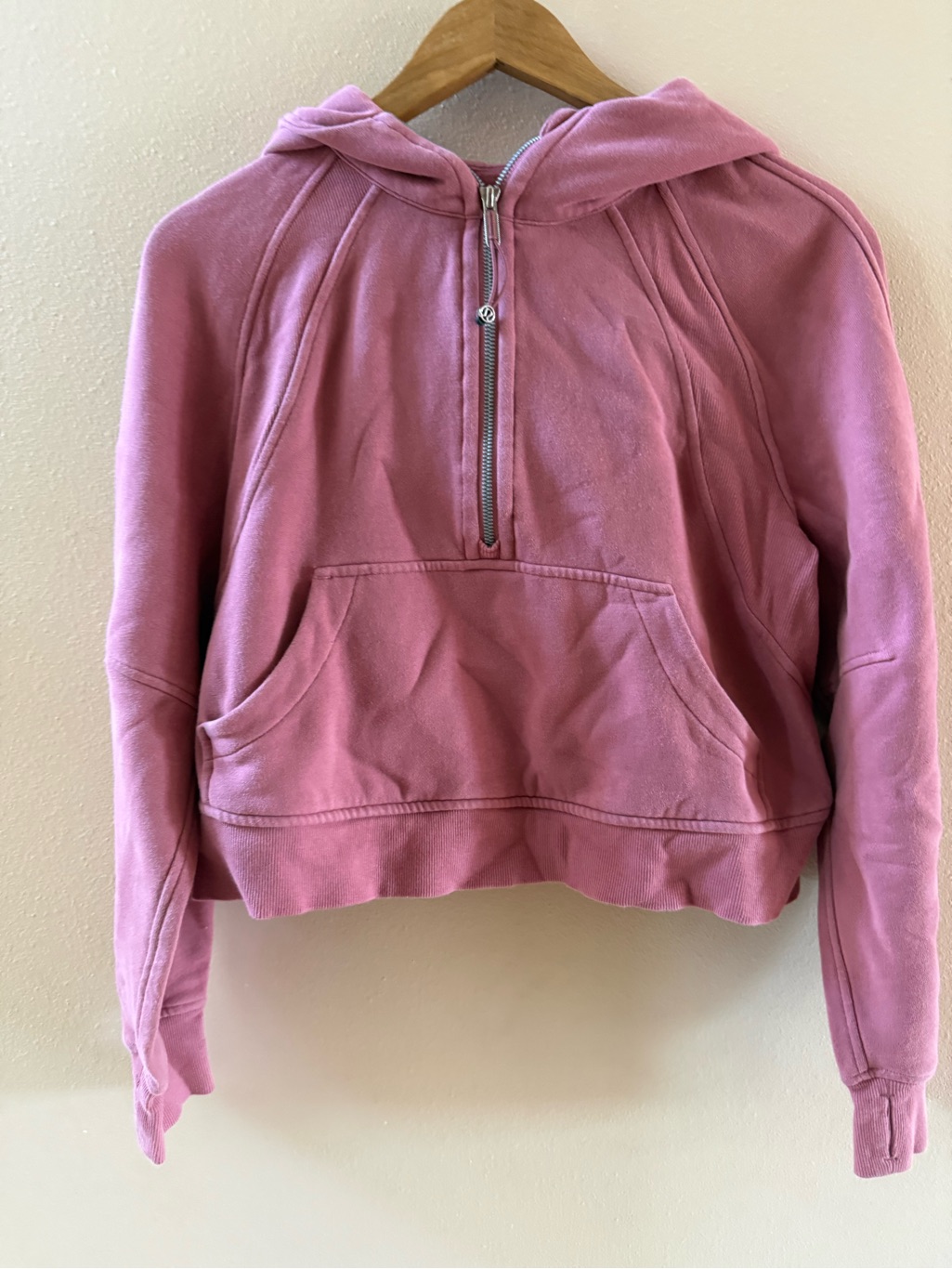 Lululemon Athletica Rose Pink Half-Zip Hooded Pullover